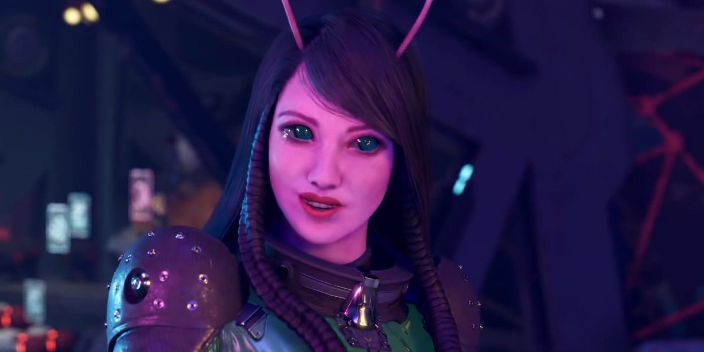 Mantis meeting Star-Lord in the Guardians of the Galaxy Game