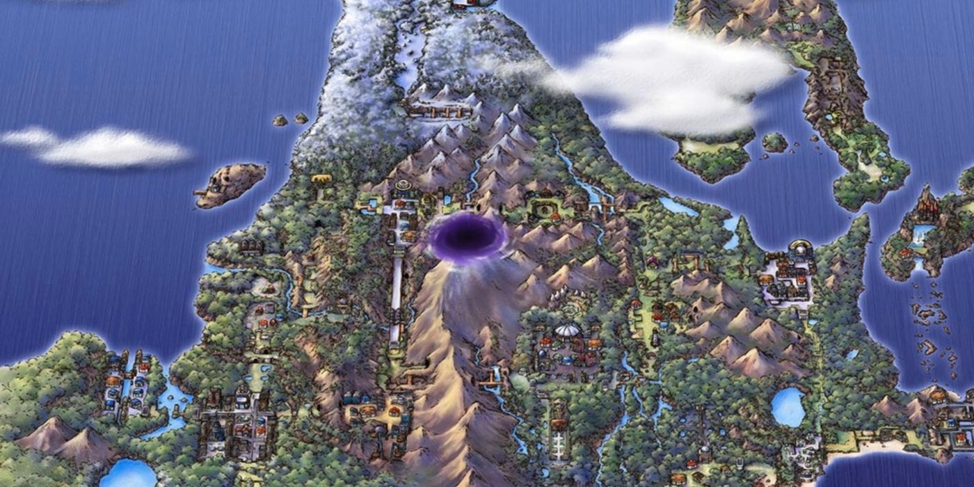 A map of the Sinnoh region from Pokemon.