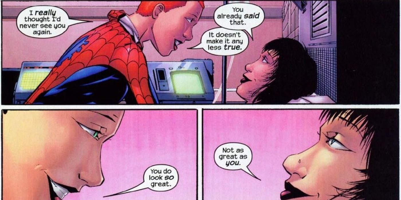 Mary Jane Watson talks with Mariko in Exiles comics.