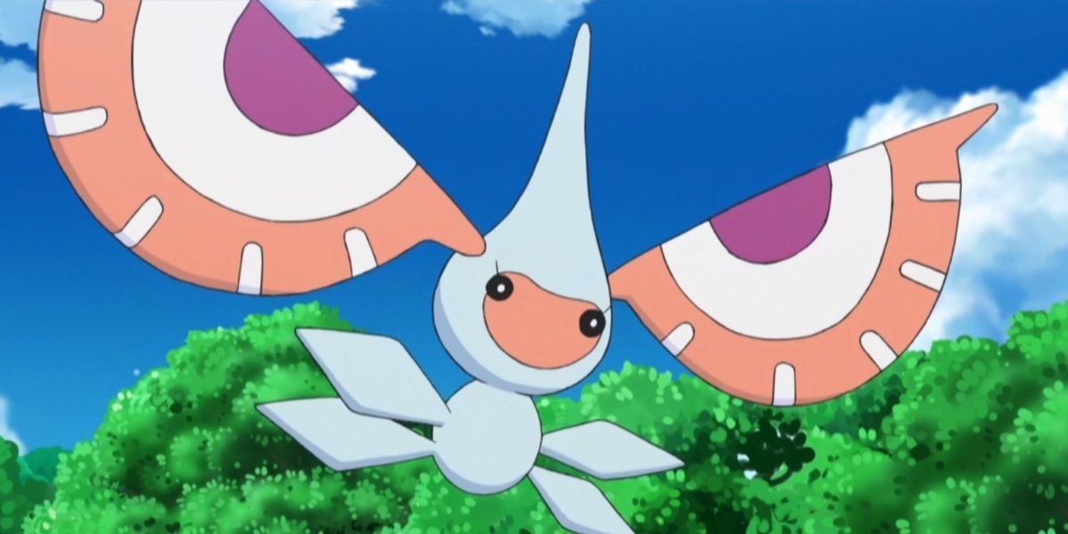 Masquerain flying in the Pokemon anime