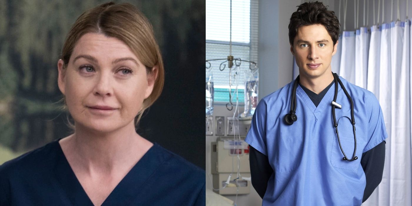 Meredith on Grey's Anatomy and JD on Scrubs