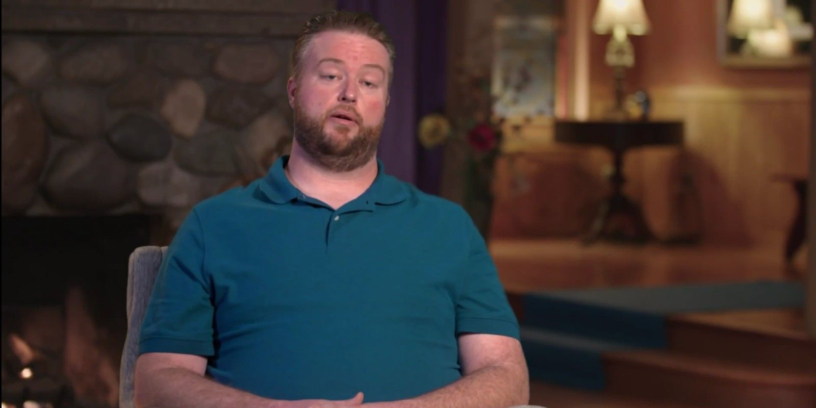 Mike Youngquist 90 Day Fiance Happily Ever After wearing blue shirt talking to cameras
