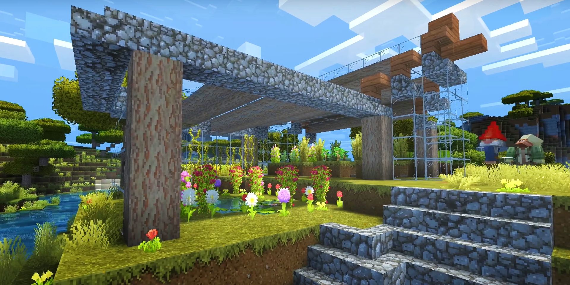 Minecraft Garden With Ray Tracing