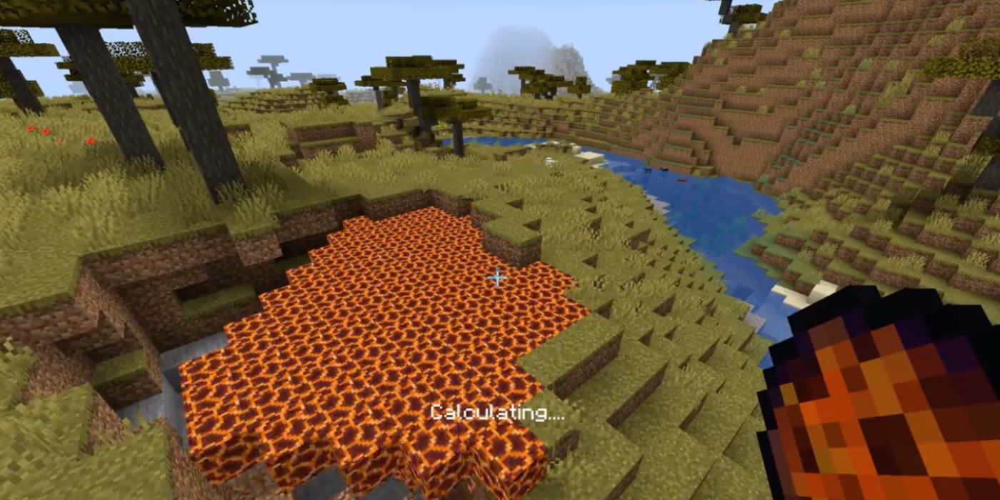 Minecraft Holes Can Be Filled With Water & Lava Instantly With Mod