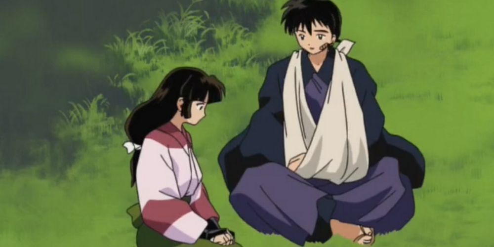 Miroku proposing to Sango in the Inuyasha anime.