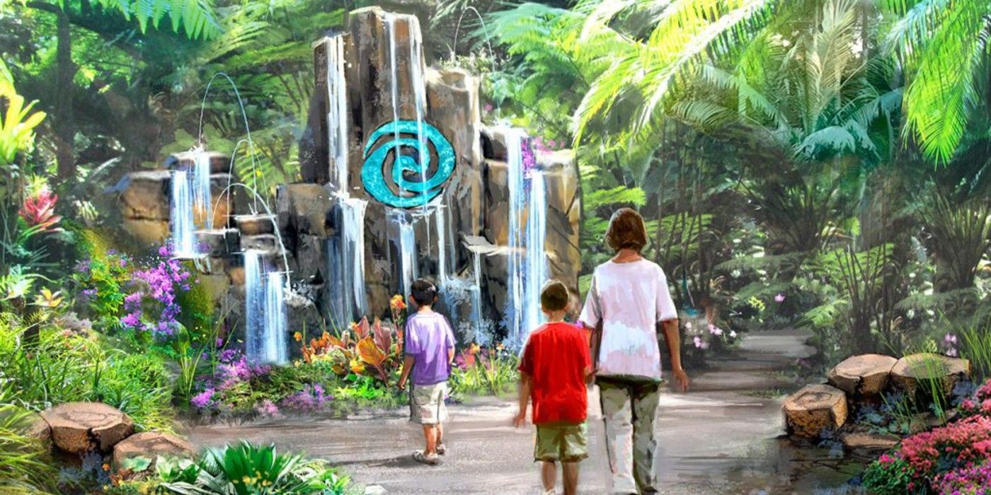 Water and rocks from Moana Journey Of Water Concept Art Disney Parks