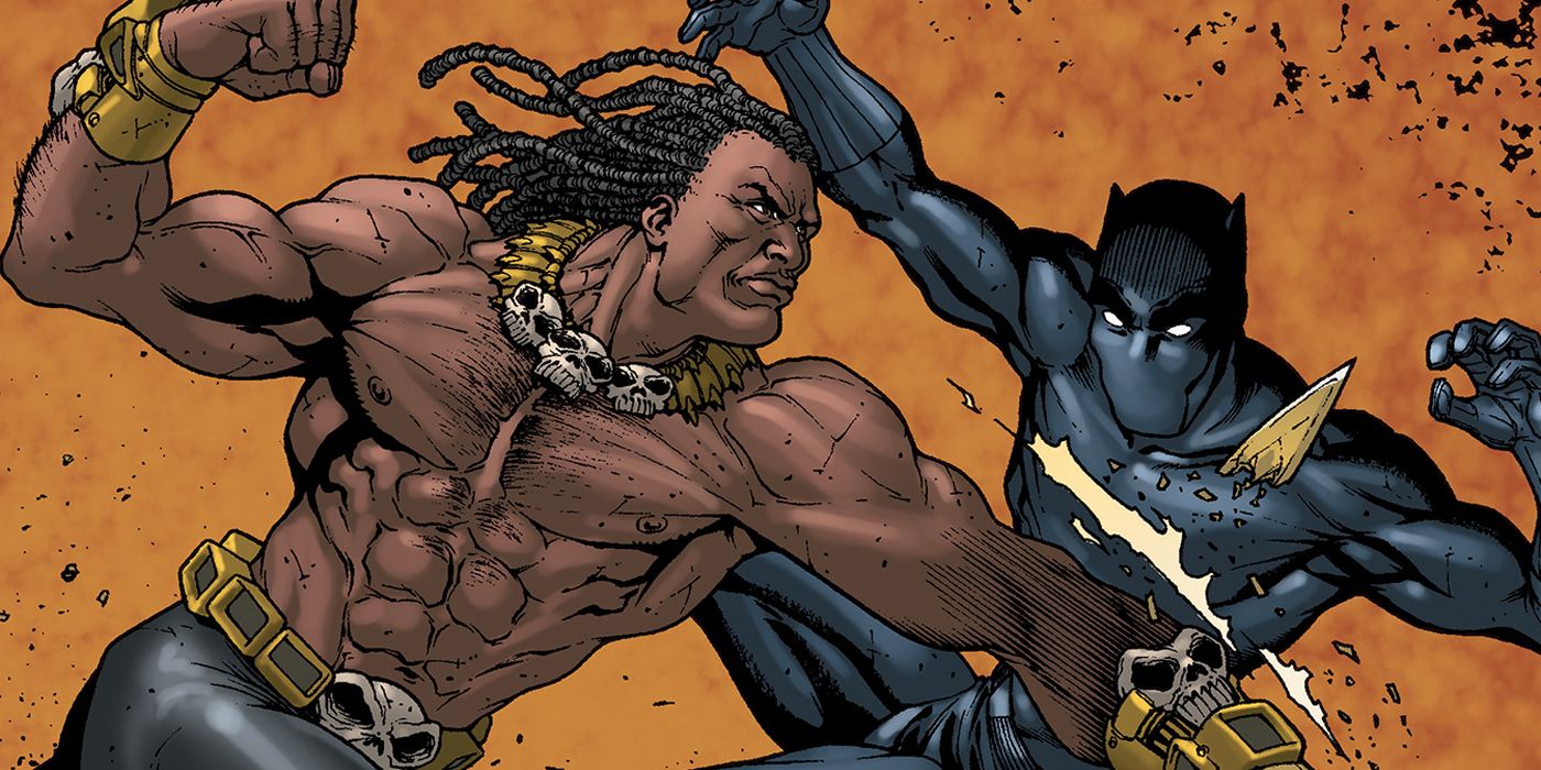 N'Jadaka attacking Black Panther while in Killmonger's body.