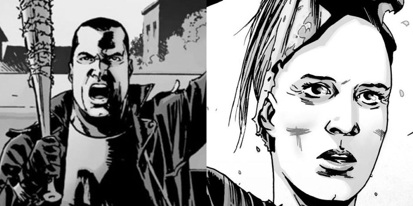 Negan and Alpha in Walking Dead comics.