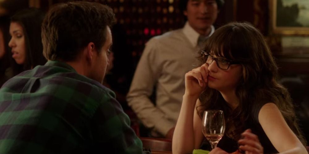 Nick and Jess talk at the bar in the New Girl pilot