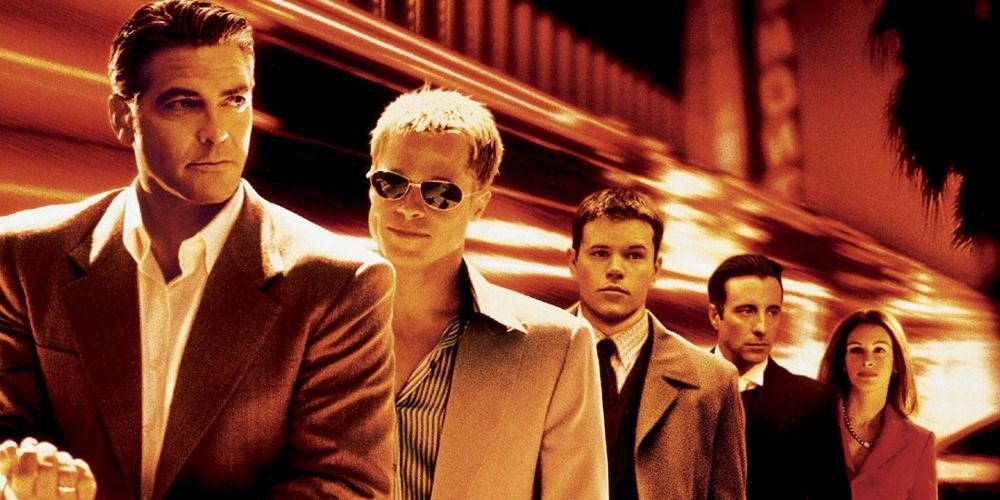 Danny, Rusty, Terry, Linus and Tess in scene from Ocean's Eleven