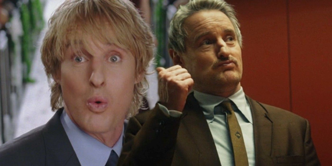 Collage of Owen Wilson as Jeremy Beckwith in Wedding Crashers and Owen Wilson as Mobius M. Mobiusin Loki