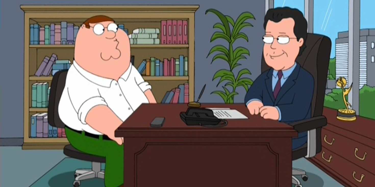 Peter Griffin meets with Peter Chernin in Family Guy