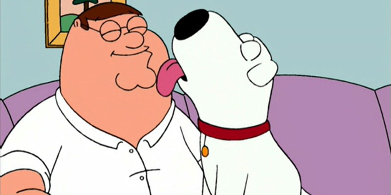 Peter and Brian on the couch in Family Guy