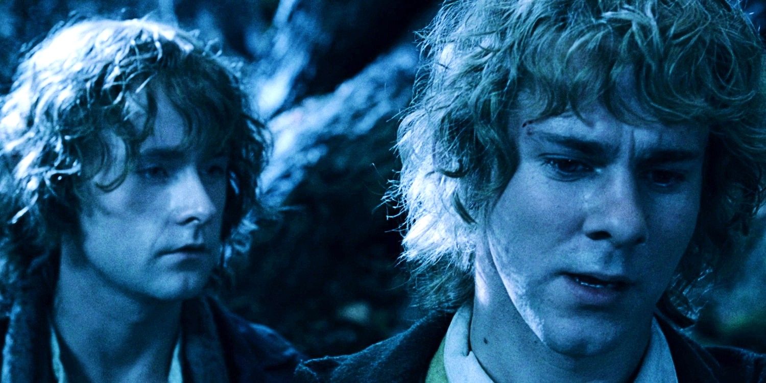 Billy Boyd as Pippin and Dominic Monaghan as Merry in Lord of the Rings The Two Towers