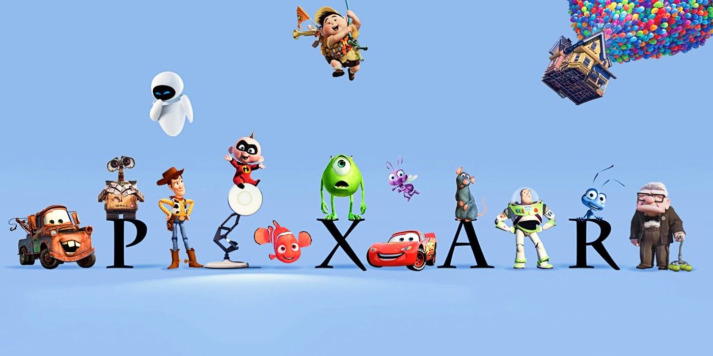 Pixar Logo with characters