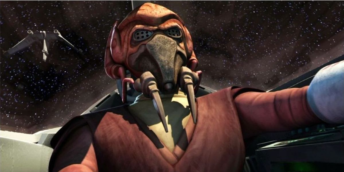 Plo Koon flies his ship with his clone squadron