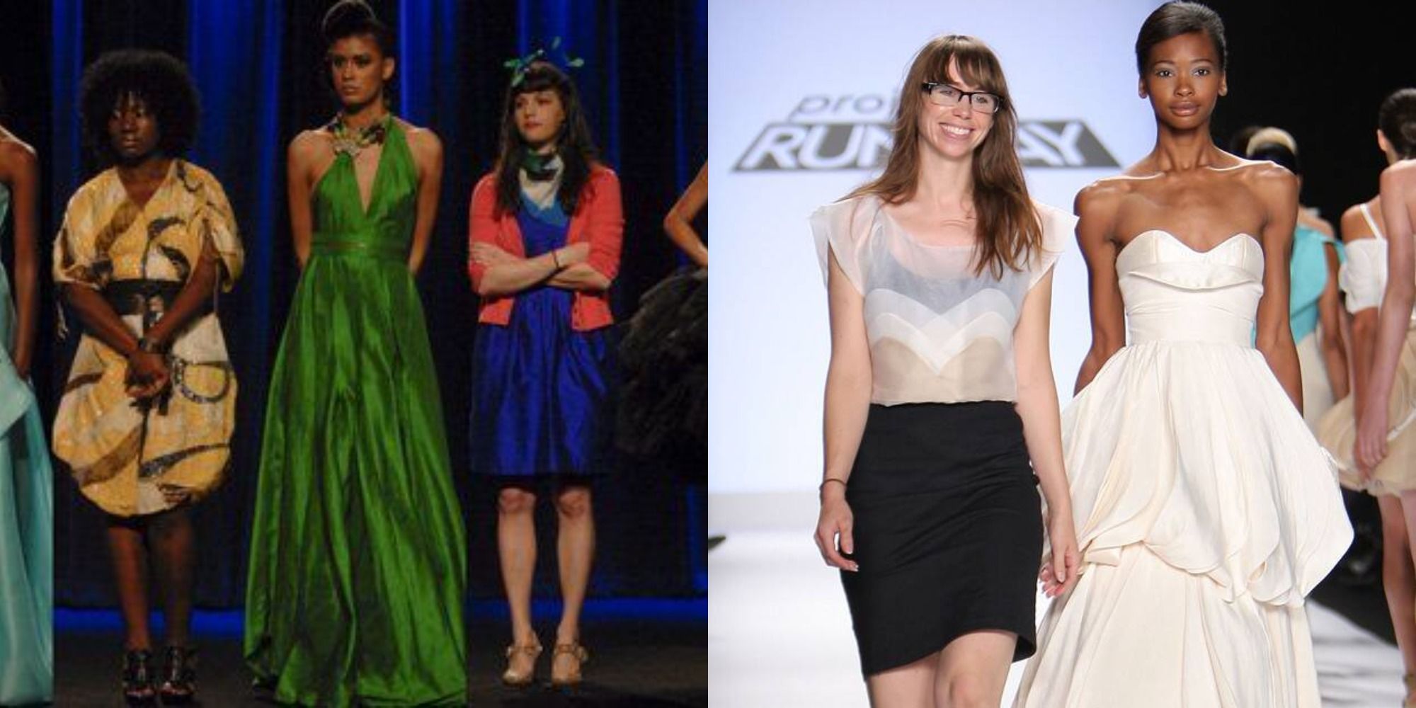 Split image showing Korto and Kenley with a model, and season 5 winner Leanne Marshall with her model