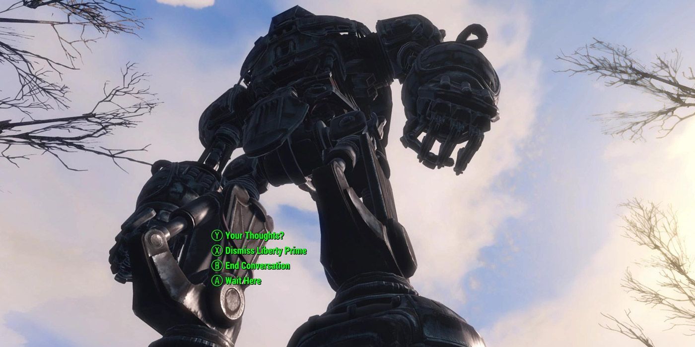 A gigantic mech named Liberty in Fallout 4.