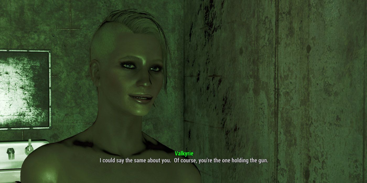 The NPC Valkyrie in Fallout 4's Project Valkyrie mod.