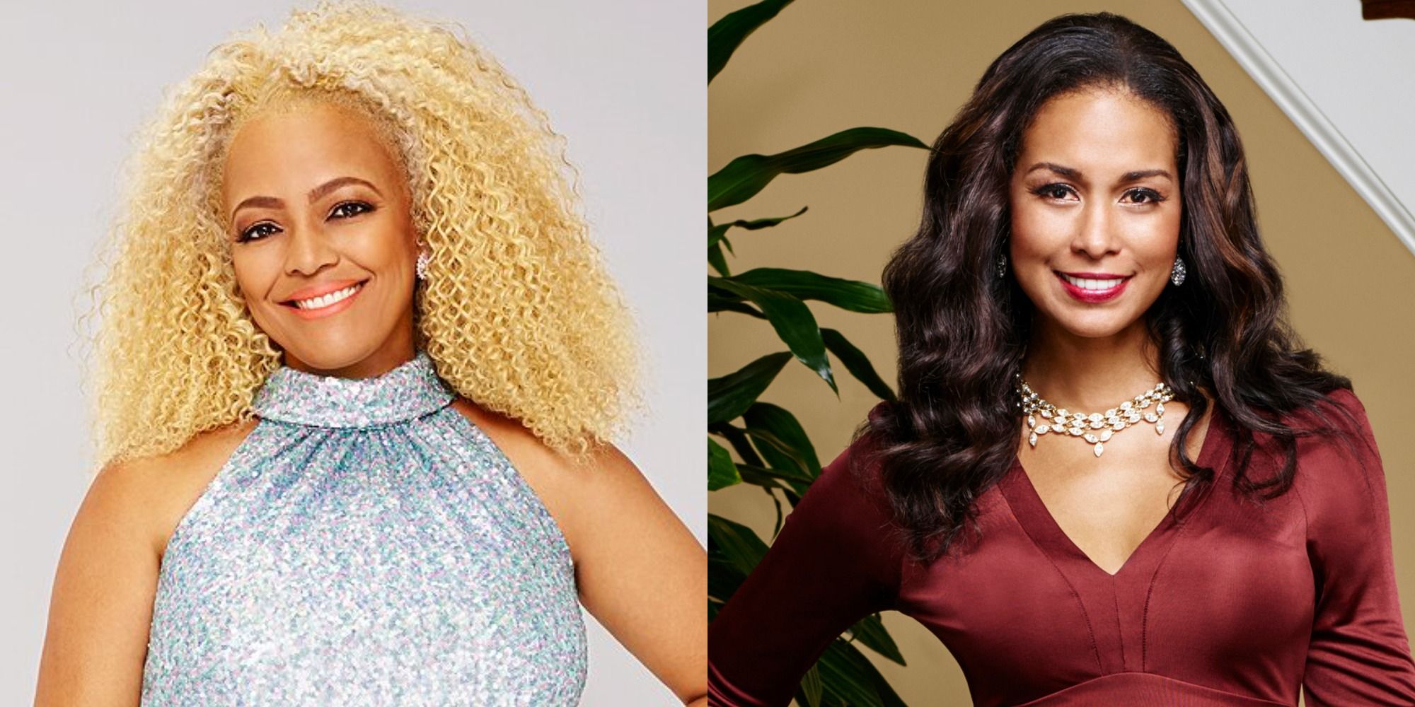 Split image showing Kim Fields and Katie Rost smiling