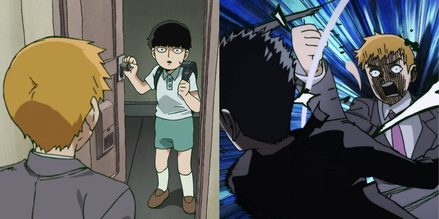 Reigen meets Mob and Reigen punching Shimazaki