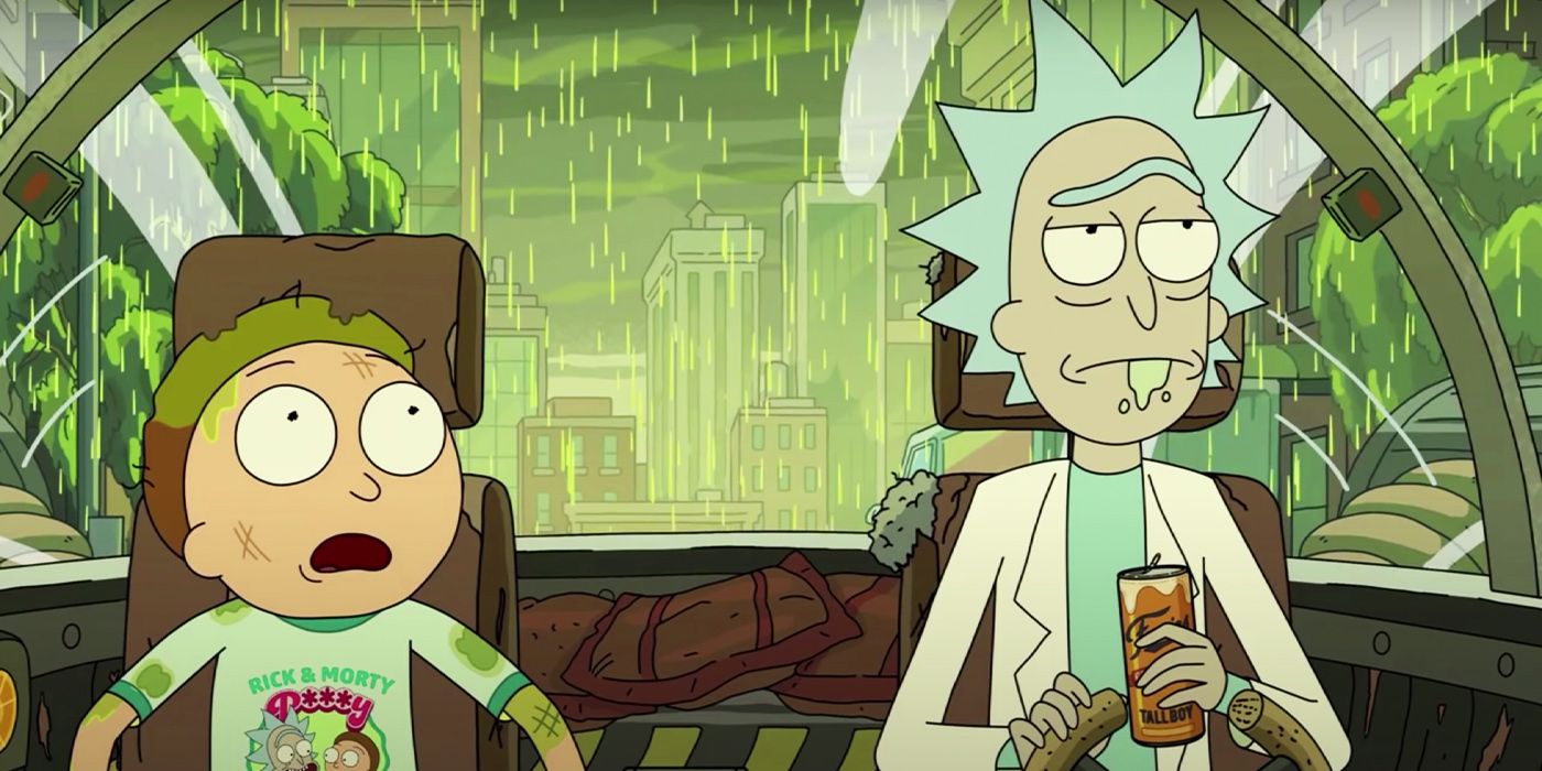 Rick and Morty inside a ship in Rick & Morty