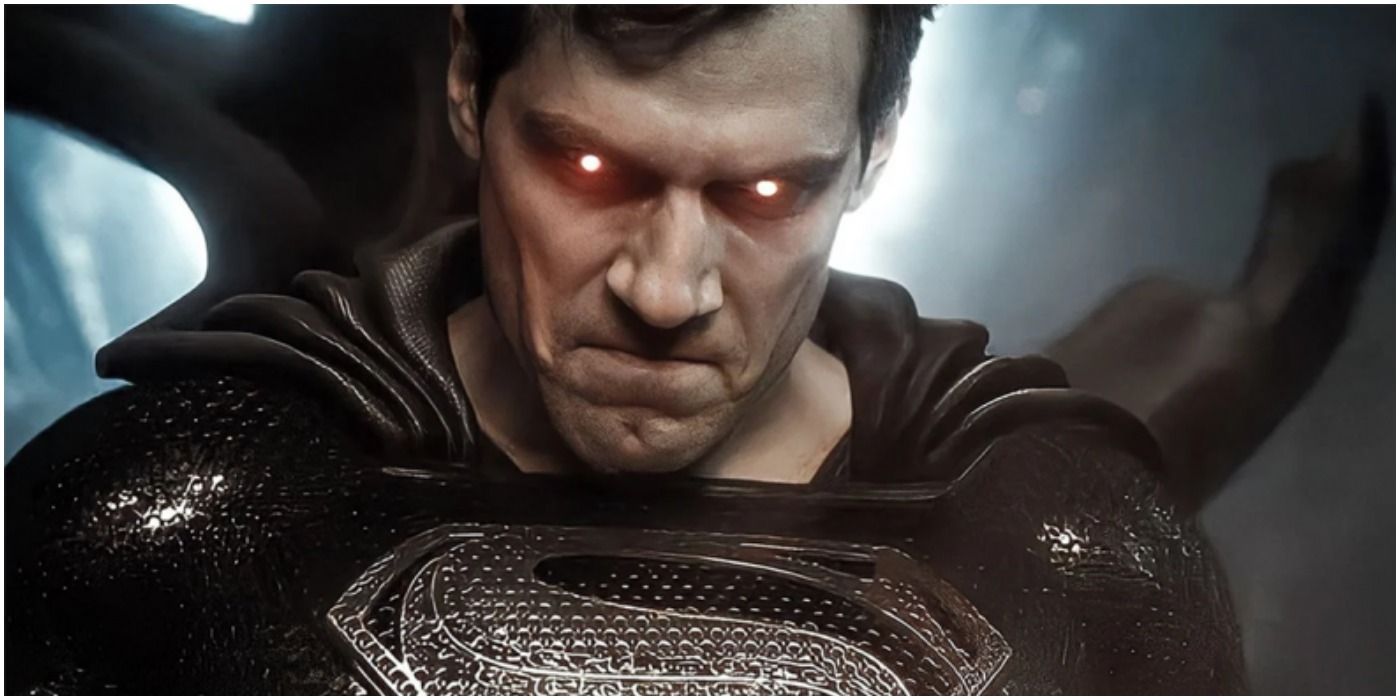 Dark Superman with his laser eyes in Justice League