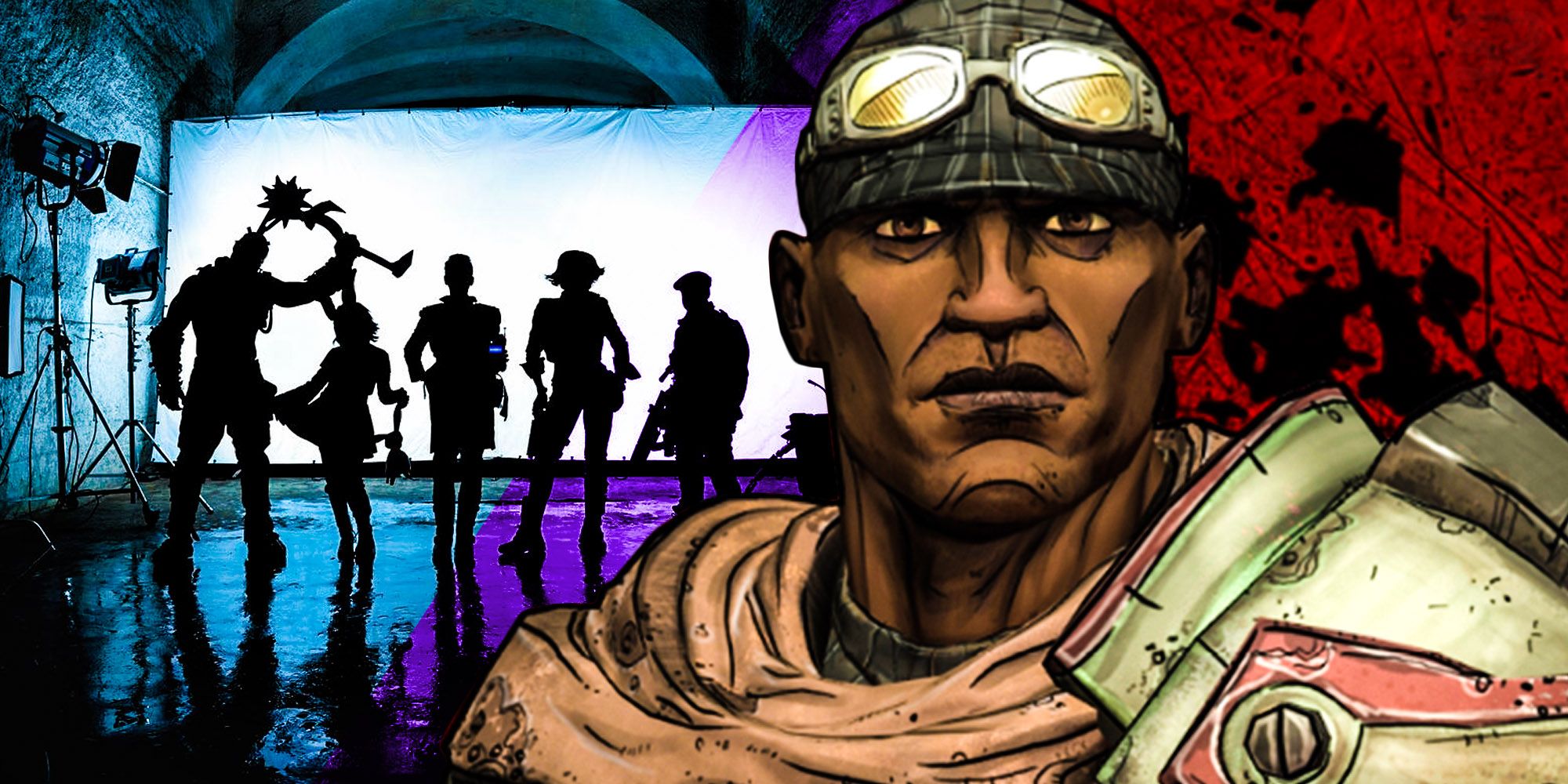 An image of Roland and the characters silhouettes in Borderlands