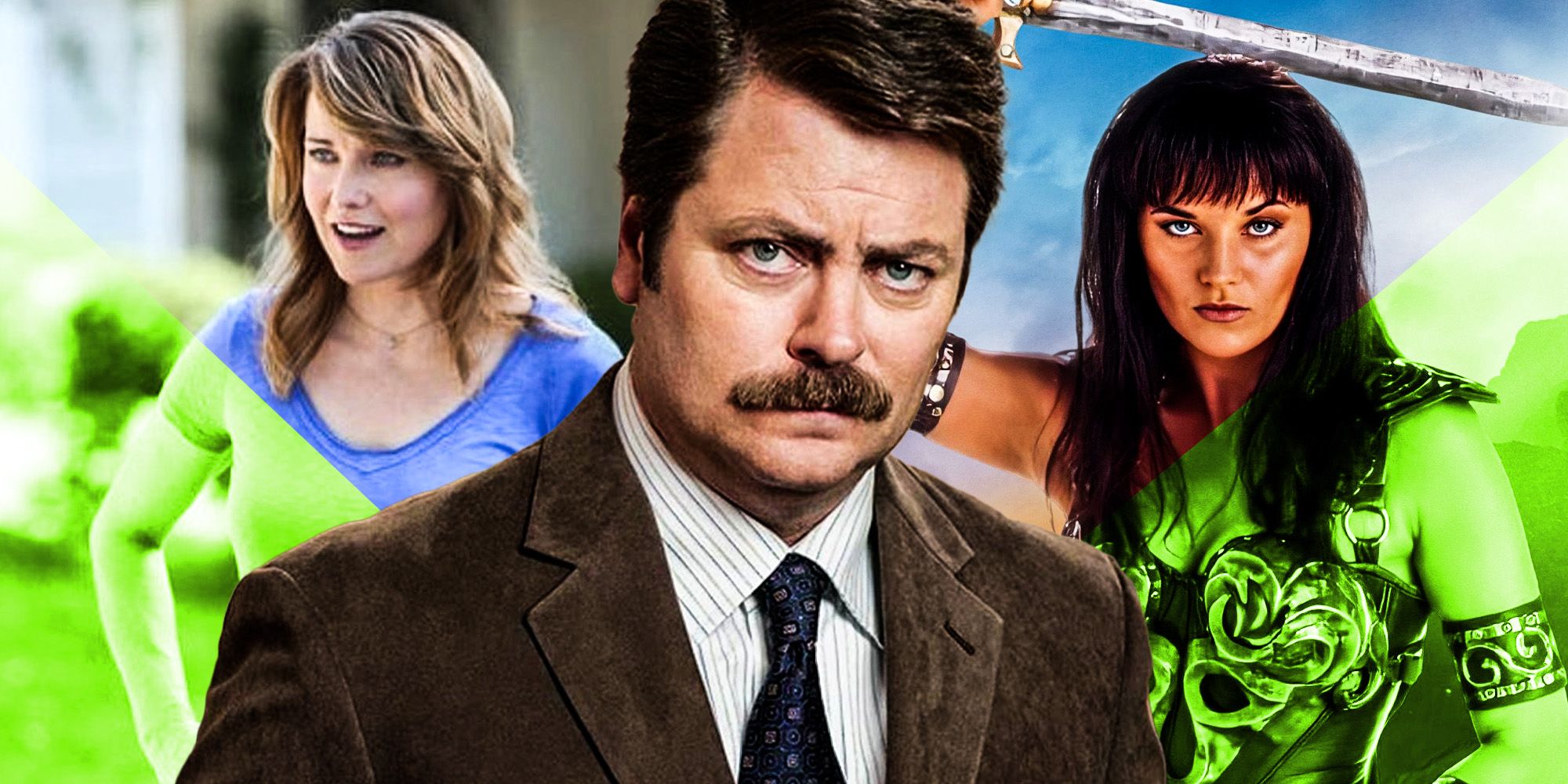 Ron Swanson Parks and Rec Xena Warrior princess payoff Lucy Lawless