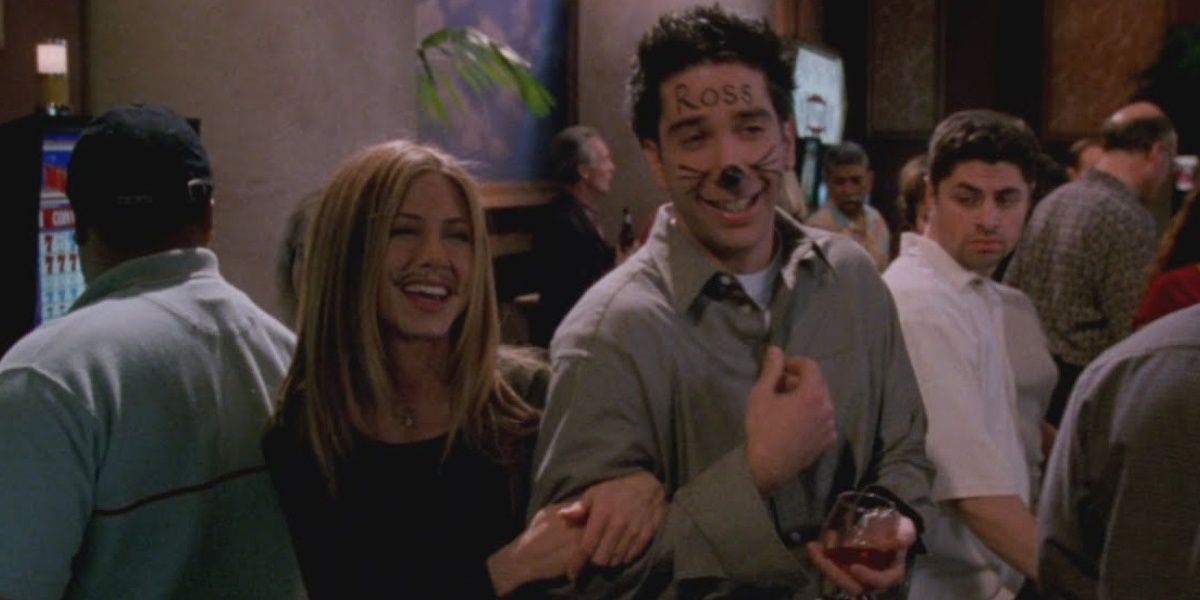 Ross and Rachel drunk in Las Vegas in Friends