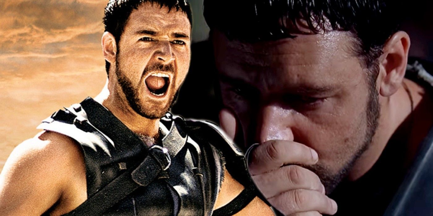 Russell Crowe as Maximus dirt in Gladiator