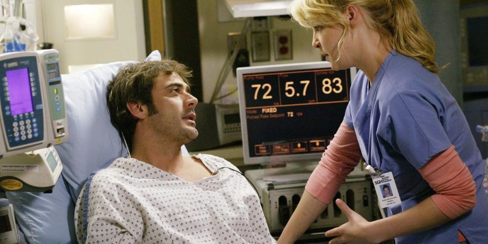 Patient Denny Duquette and Dr. Isobel Stevens discuss cutting his LVAD wire in Grey's Anatomy.