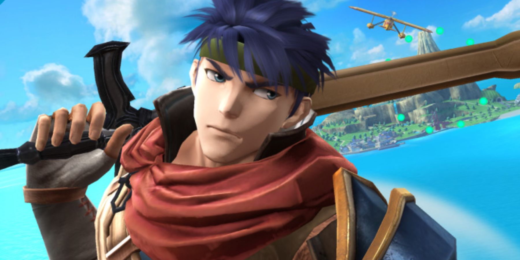 An image of Ike from Super Smash Brothers Ultimate holding his sword.