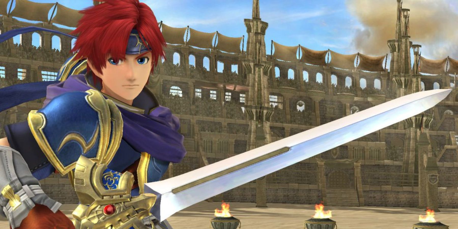 Roy holding his sword