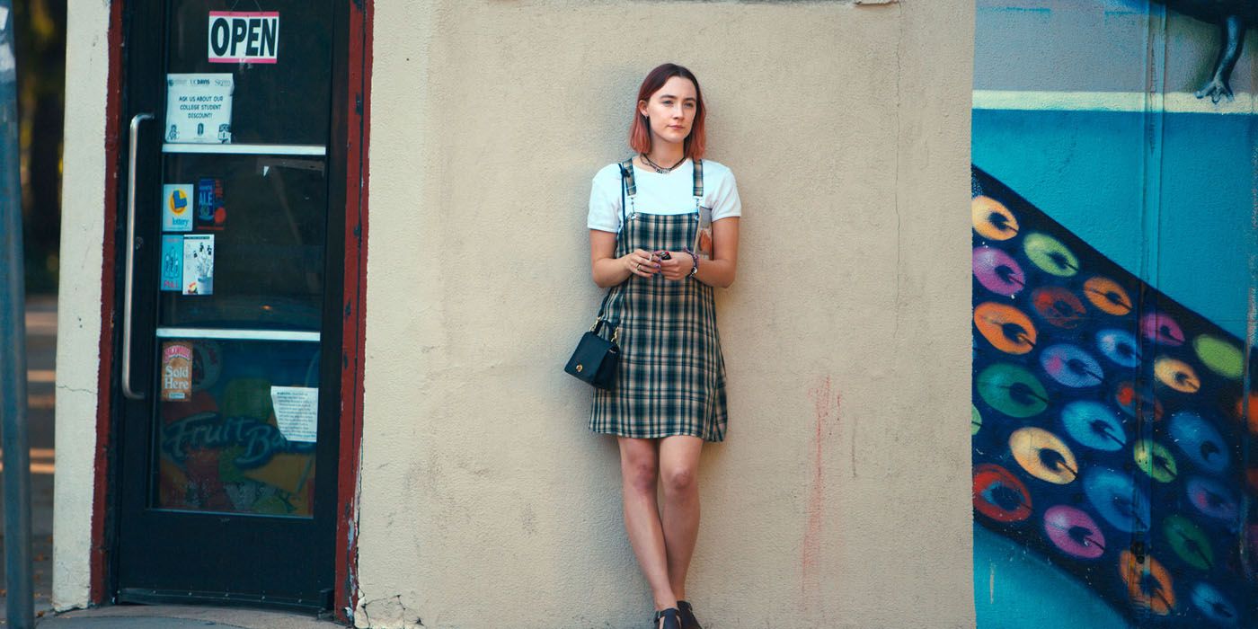 Lady Bird standing outside a store in Lady Bird.