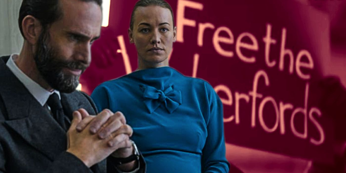 Serena Joy and Fred Waterford in The Handmaid's Tale