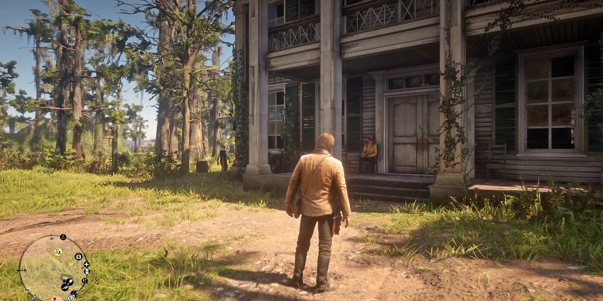 Arthur stands outside Shady Belle