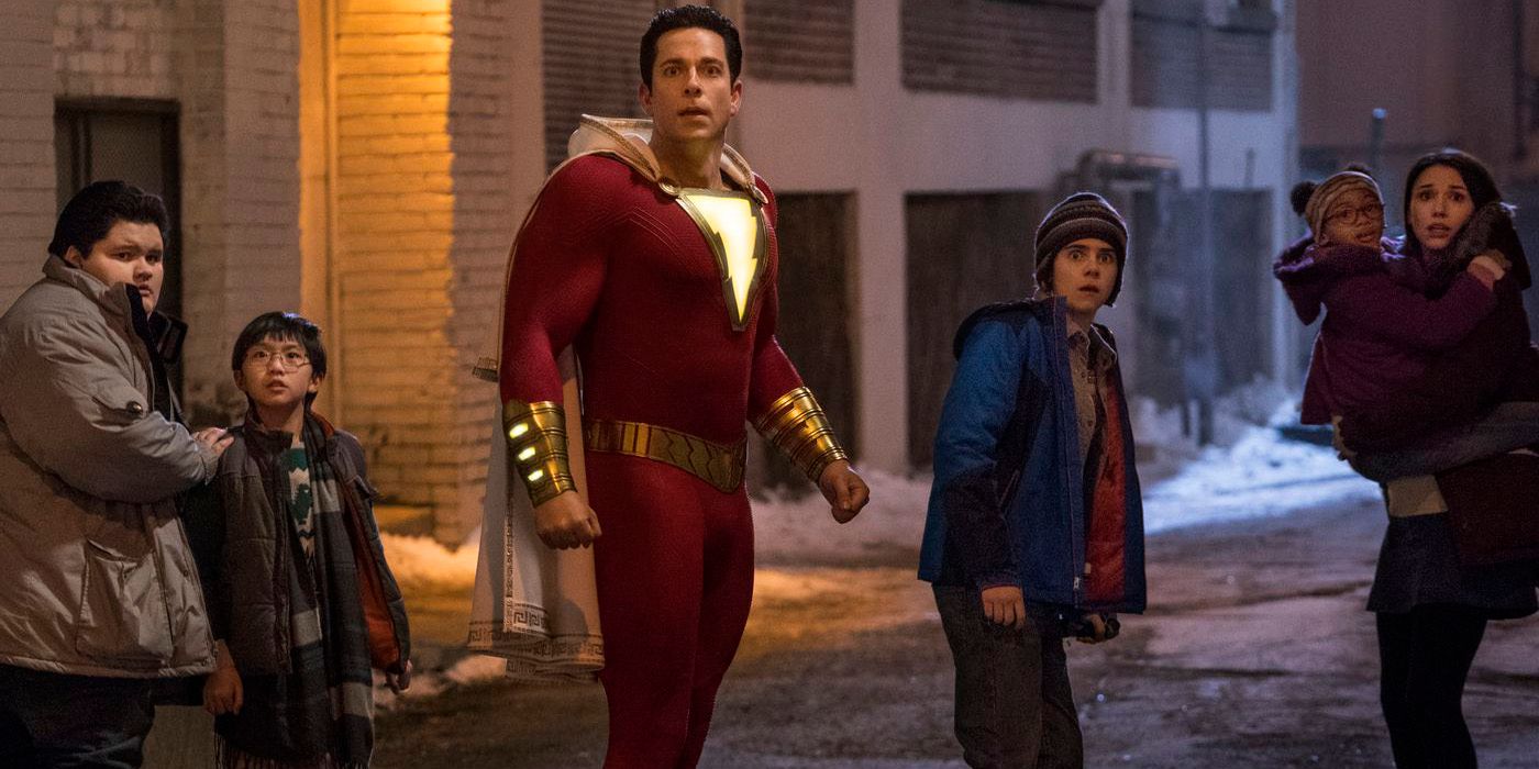 Shazam and Freddie Freeman standing in an alley.