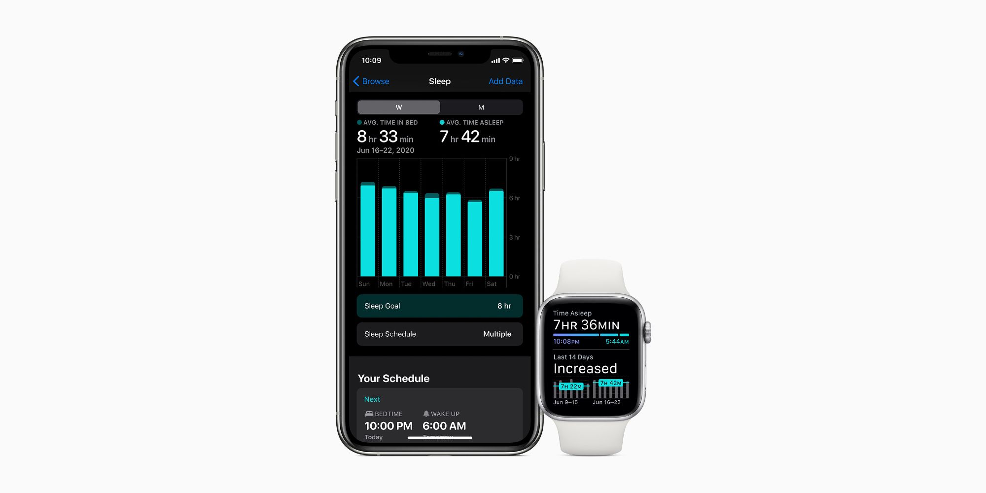 Sleep app on iPhone and Apple Watch