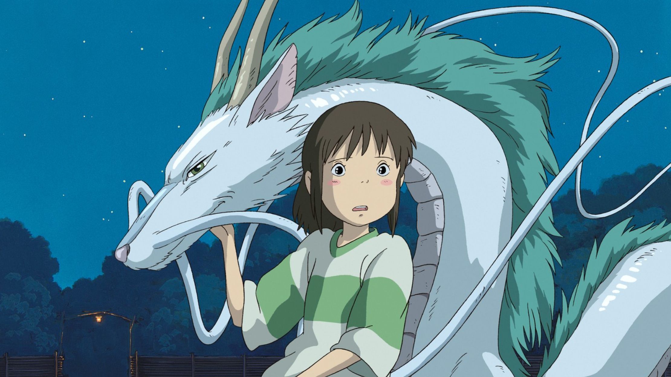 Spirited Away Chihiro posing with Haku as a dragon