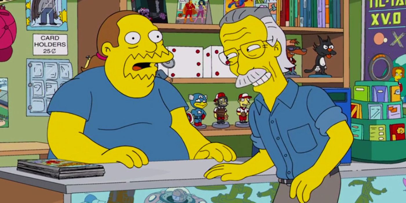 Comic Book Guy is shocked to find Stan Lee visiting his store.