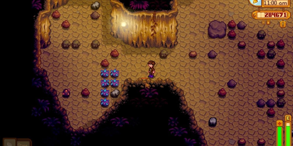 The player inside the Skull Caverns
