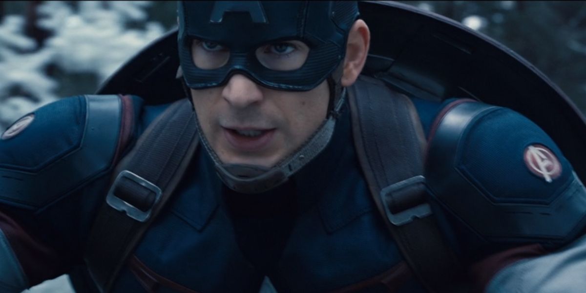 Captain America riding motorcycle during mission In Avengers: Age of Ultron