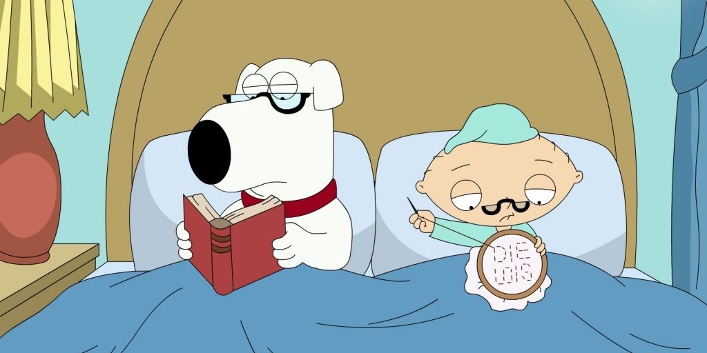 Stewie and Brian in bed in Family Guy.