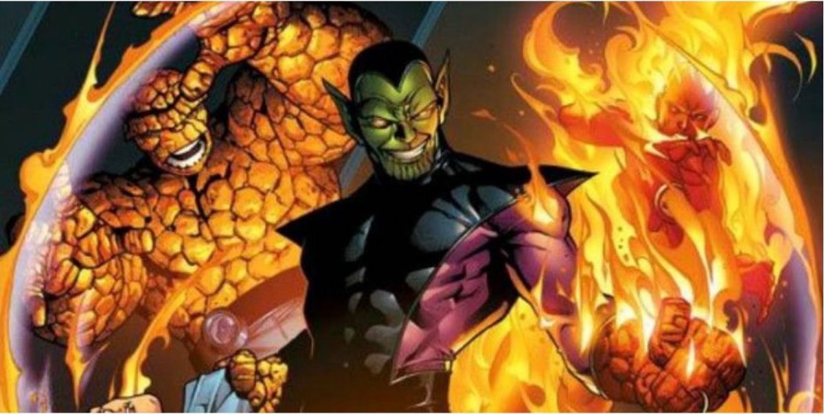 The Super Skrull attacks the Fantastic four