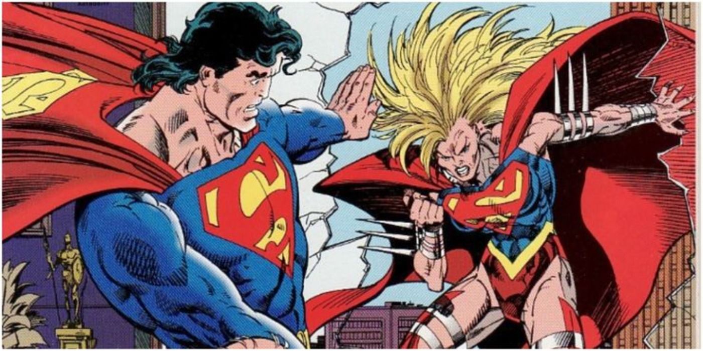 Supergirl confronts Superman in DC Comics.