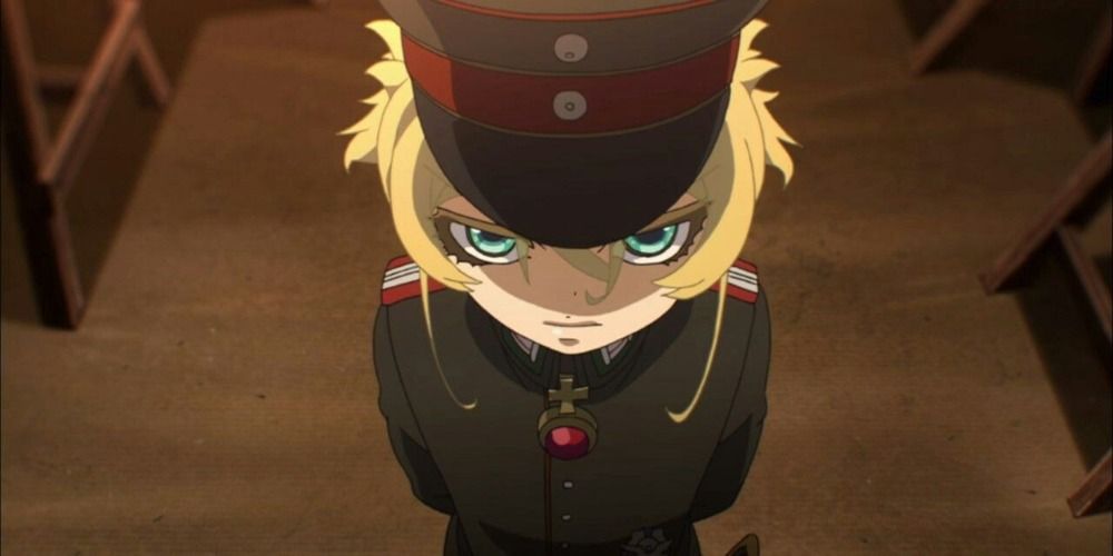 Tanya Degurechaff from Saga of Tanya the Evil standing at attention