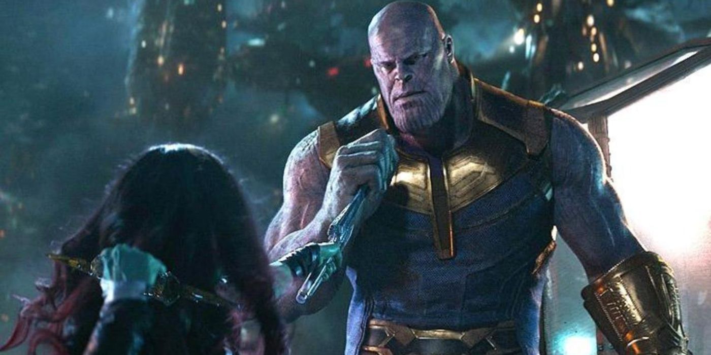Thanos prepares to sacrifice Gamora in Avengers Infinity War.