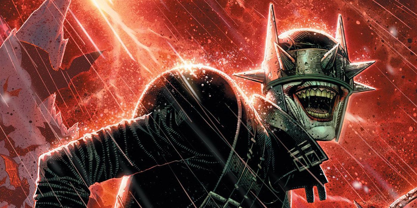 The Batman Who Laughs attacking.