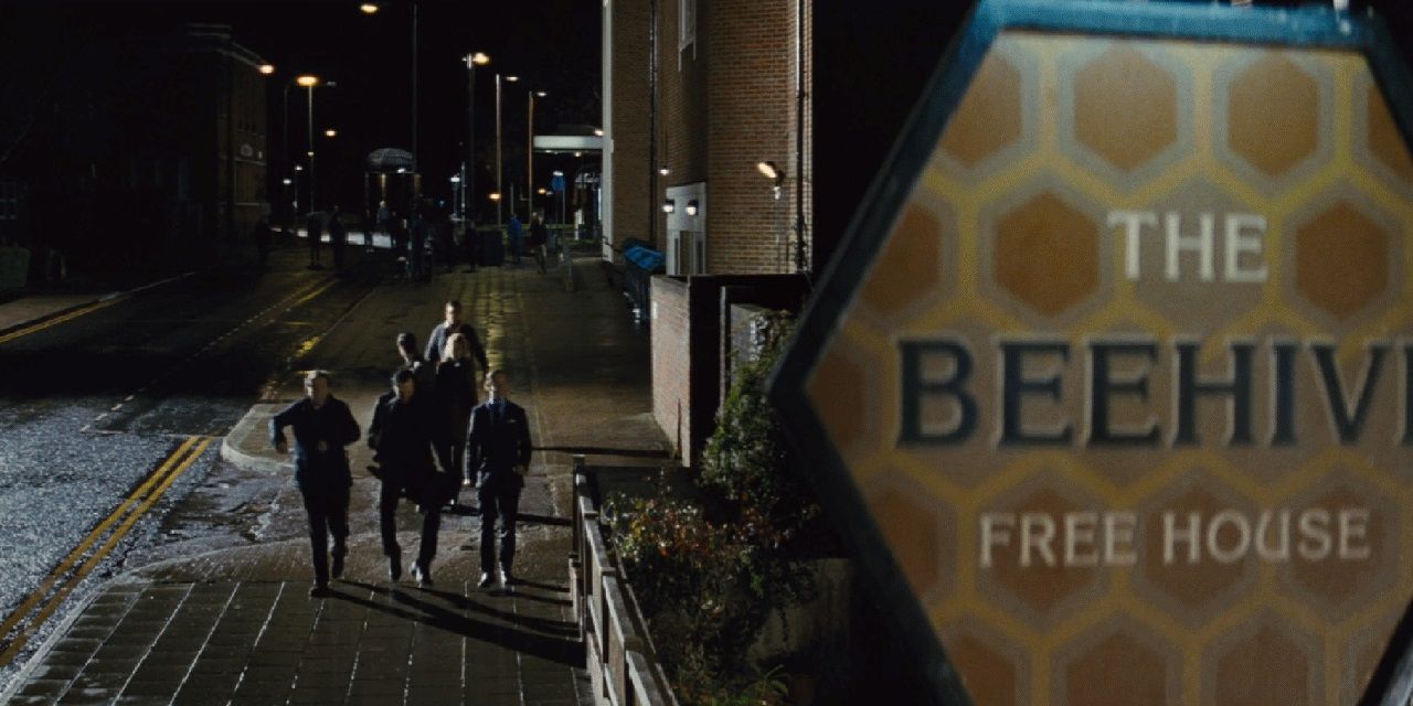 The Beehive sign in The World's End